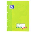 Copies doubles Oxford a4 petits carreaux 5mm margés 200 pages étui carte vert