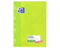 Copies doubles Oxford a4 petits carreaux 5mm margés 200 pages étui carte vert