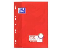 Feuilles simples Oxford a4 grands carreaux seyès 200 pages étui carte rouge