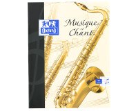 Cahier Oxford musique 17x22cm réglure grands carreaux & réglure musique 48 pages agrafées couverture carte colorée
