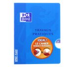 Cahier Oxford de travaux pratiques OpenFlex 17x22cm grands carreaux Seyès/uni blanc 80 pages agrafées couverture polypro coloris assortis