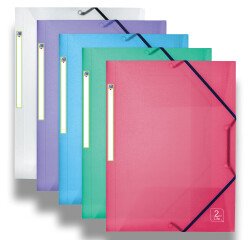 Chemise 3 rabats Oxford 2nd life a4 avec élastique couverture polypro coloris assortis