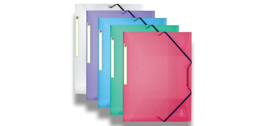 Chemise 3 rabats Oxford 2nd life a4 avec élastique couverture polypro coloris assortis