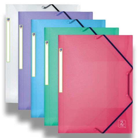 Chemise 3 rabats Oxford 2nd life a4 avec élastique couverture polypro coloris assortis