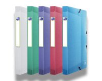 Boîte Oxford capacité standard 2nd life 24x32cm dos 25mm avec élastique couverture polypro coloris assortis