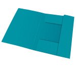 Chemise 3 rabats Oxford eurofolio+ prestige a4 avec élastique couverture carte  bleu aqua