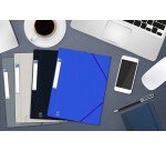 Chemise 3 rabats Oxford eurofolio+ prestige a4 avec élastique couverture carte noir