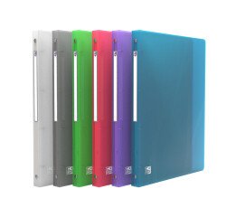 Classeur 4 anneaux plastifié Elba Hawaï A4 - Dos 2 cm couleurs assorties