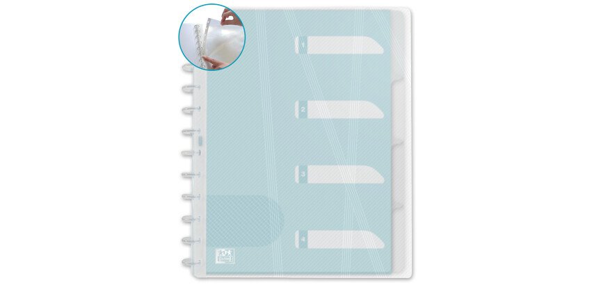 Protège-documents Oxford Variozip Hawaï A4 60 vues / 30 pochettes amovibles couverture polypro incolore