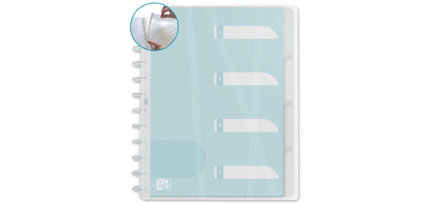 Protège-documents Oxford Variozip Hawaï A4 60 vues / 30 pochettes amovibles couverture polypro incolore
