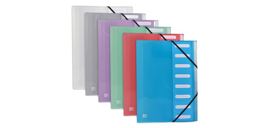 Trieur extensible Oxford hawaï a4 8 positions couverture polypro translucide coloris assortis