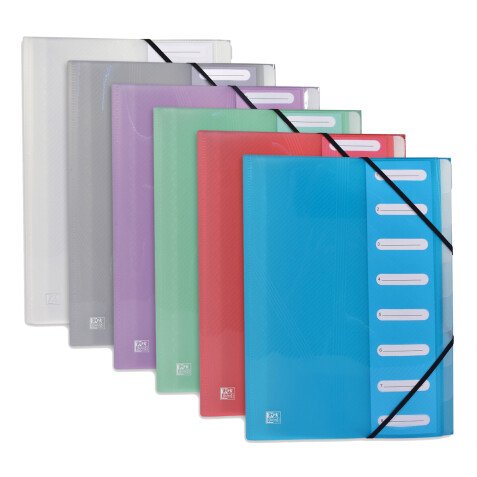 Trieur extensible Oxford hawaï a4 8 positions couverture polypro translucide coloris assortis