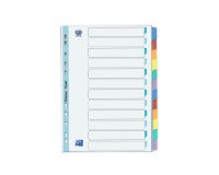 Intercalaires neutres a4 12 positions mylar colore 225g assorti