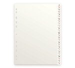 Intercalaires alphabetiques a4 26 positions carte 160g blanc