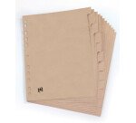 Intercalaires neutres Oxford Touareg A4 12 positions carte recyclée épaisseur 265g beige naturel