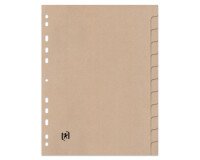 Intercalaires neutres Oxford touareg a4 12 positions carte recyclée épaisseur 265g beige naturel