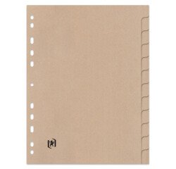 Intercalaires neutres Oxford touareg a4 12 positions carte recyclée épaisseur 265g beige naturel