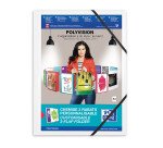 Chemise 3 rabats Oxford polyvision a4 avec élastique couverture polypro blanc