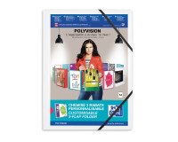 Chemise 3 rabats Oxford polyvision a4 avec élastique couverture polypro blanc