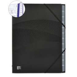 Trieur standard Oxford osmose a4 12 positions couverture polypro noir