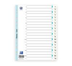Intercalaires alphabetiques a4 20 positions polypro 15/100 blanc