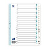 Intercalaires alphabetiques a4 20 positions polypro 15/100 blanc