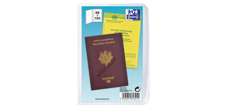 Etui passeport 8,8x12,5 pvc 20/100ème incolore