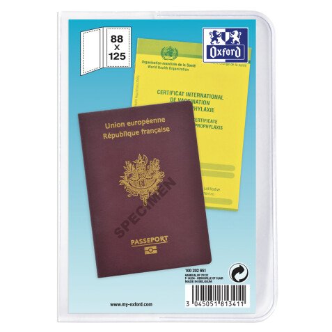 Etui passeport 8,8x12,5 pvc 20/100ème incolore