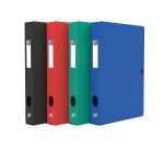 Boîte Oxford capacité standard memphis 24x32cm dos 40mm avec bouton pression couverture polypro coloris assortis classique