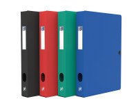 Boîte Oxford capacité standard memphis 24x32cm dos 40mm avec bouton pression couverture polypro coloris assortis classique