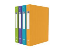 Classeur Oxford memphis a4 dos 40mm 4 anneaux ronds couverture polypro coloris assortis style