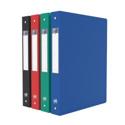 Classeur Oxford memphis a4 dos 40mm 4 anneaux ronds couverture polypro coloris assortis classique