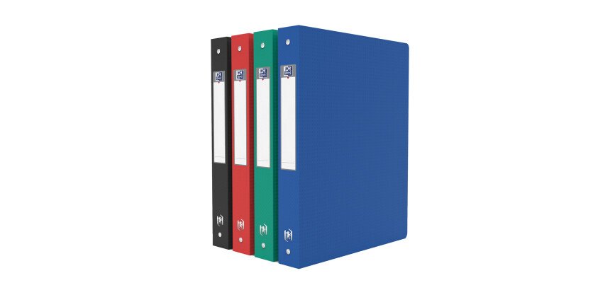 Classeur Oxford Memphis A4 dos 40mm 4 anneaux ronds couverture polypro