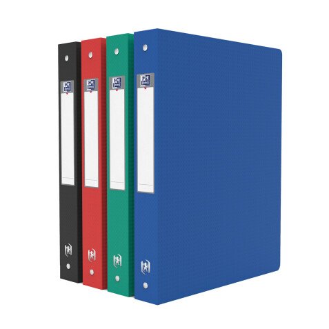 Classeur Oxford memphis a4 dos 40mm 4 anneaux ronds couverture polypro coloris assortis classique