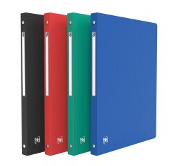 Classeur Oxford memphis a4 dos 20mm 4 anneaux ronds couverture polypro assorti