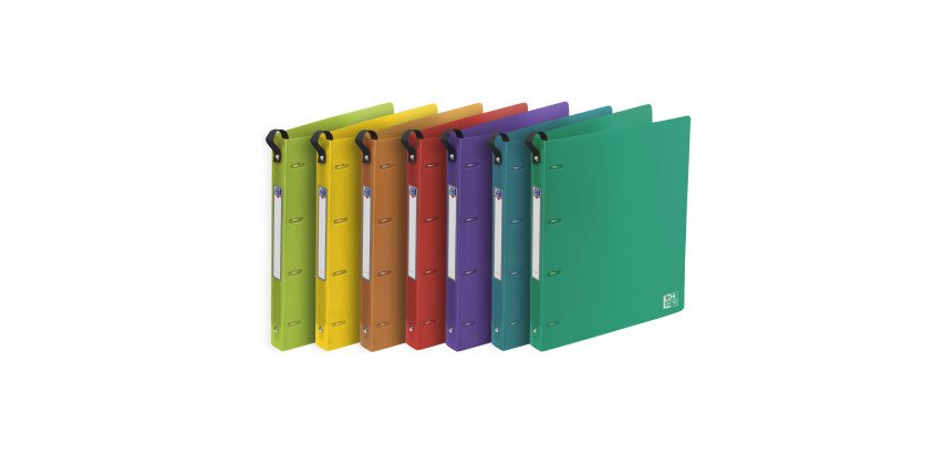 Classeur Oxford school life up A4+ Dos30 4anneaux rond assorti