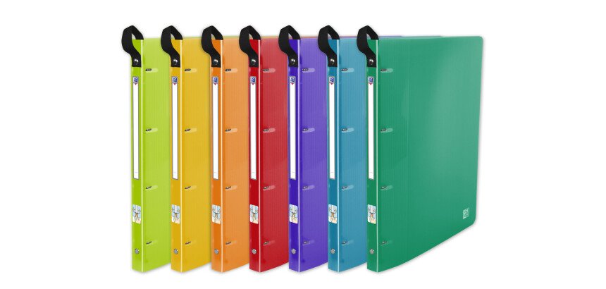 Classeur Oxford school life up a4+ dos20 4anneaux rond polypro assorti