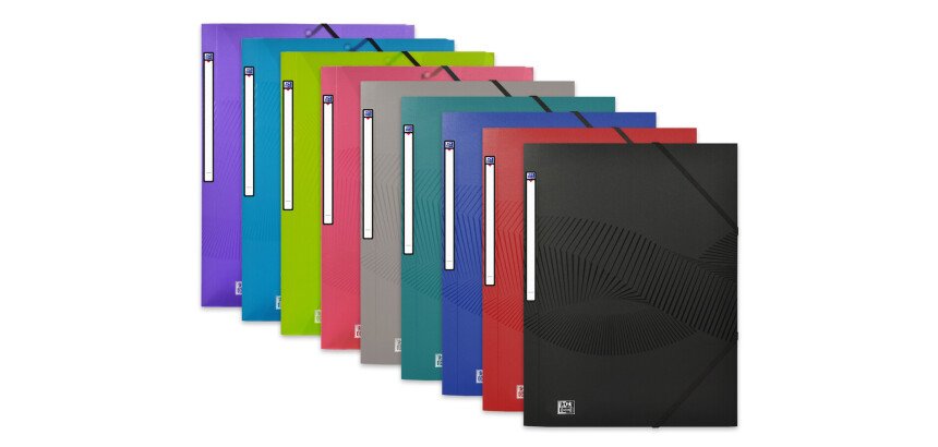 Chemise 3 rabats Oxford osmose a4 avec élastique couverture polypro coloris assortis