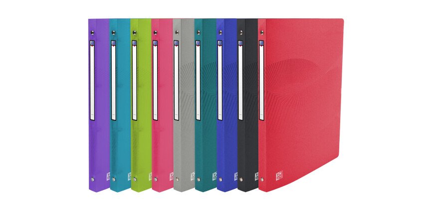 Classeur Oxford Osmose A4 dos 20mm 4 anneaux ronds couverture polypro coloris assortis