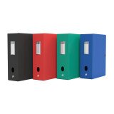 Boîte Oxford grande capacité memphis 24x32cm dos 100mm avec bouton pression couverture polypro coloris assorti classique