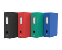 Boîte Oxford grande capacité memphis 24x32cm dos 100mm avec bouton pression couverture polypro coloris assorti classique