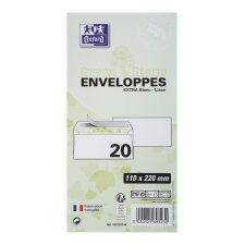 Lot de 20 enveloppes Oxford 110x220auto adhesive recycle -