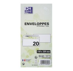 Lot de 20 EnveloPPes Oxford 110x220auto adhesive recycle -