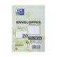 Lot de 20 enveloppes Oxford 114x162 auto adhesive recycle -blanc