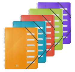 Trieur spirale Oxford school life a4 6positions numérique polypro translucide assorti