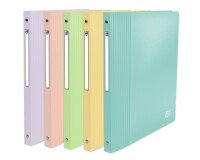 Classeur 4 anneaux plastifié Oxford school life A4 - Dos 2 cm couleurs pastel assorties