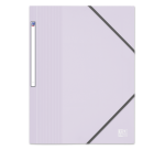 Chemise à élastique 3 rabats plastique Oxford School Life 24 x 32 cm couleurs pastel assorties