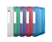 Boîte Oxford capacité standard 2nd life 24x32cm dos 40mm avec élastique couverture polypro assortis