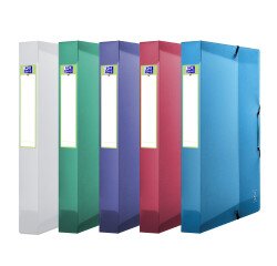 Boîte Oxford capacité standard 2nd life 24x32cm dos 40mm avec élastique couverture polypro assortis