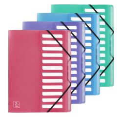 Trieur standard Oxford 2nd life a4 12 positions couverture polypro assorti